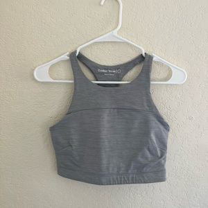 light grey techsweat crop top